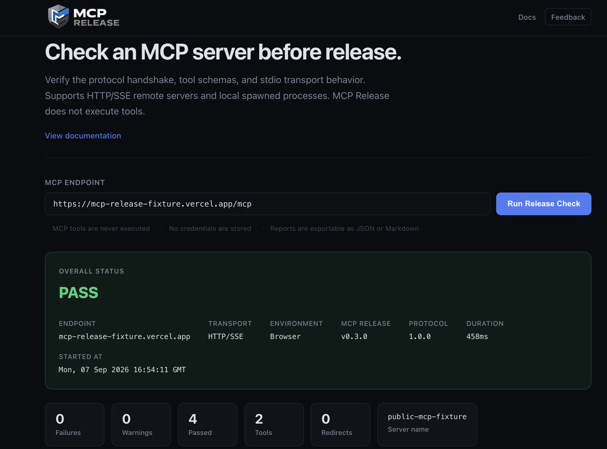 MCP Release server release readiness checker